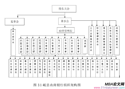 圖 3.1 岷縣農商銀行組織架構圖